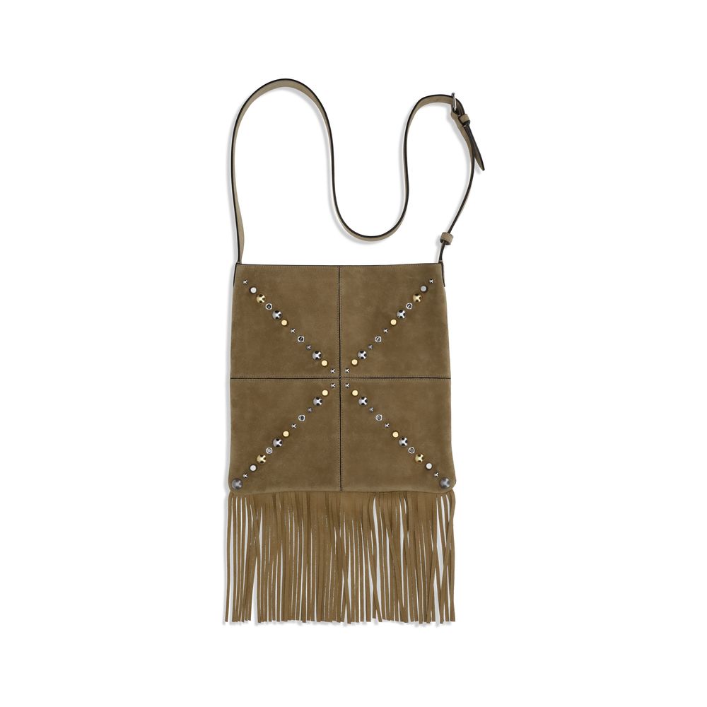 Beige Calf Leather Bos Taurus Shoulder Bag - ventzia