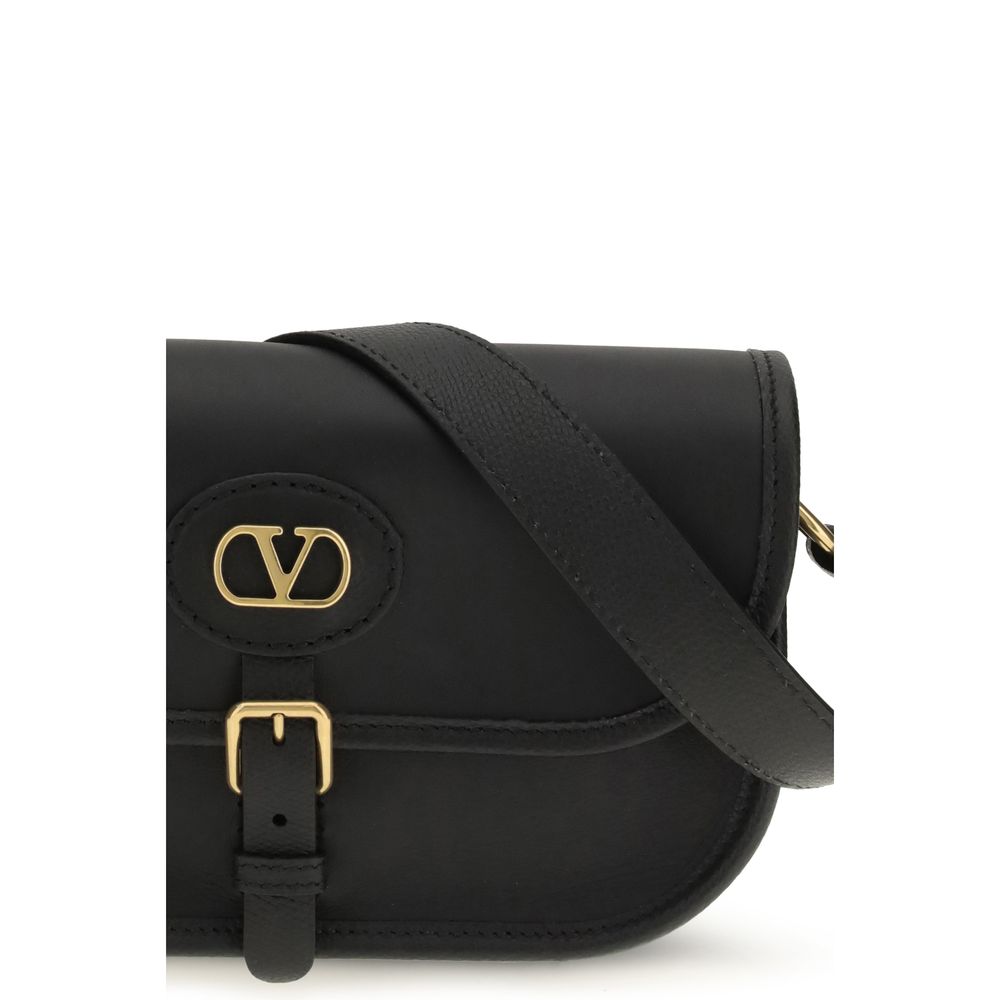 Black Calf Leather Bos Taurus Shoulder Bag - ventzia