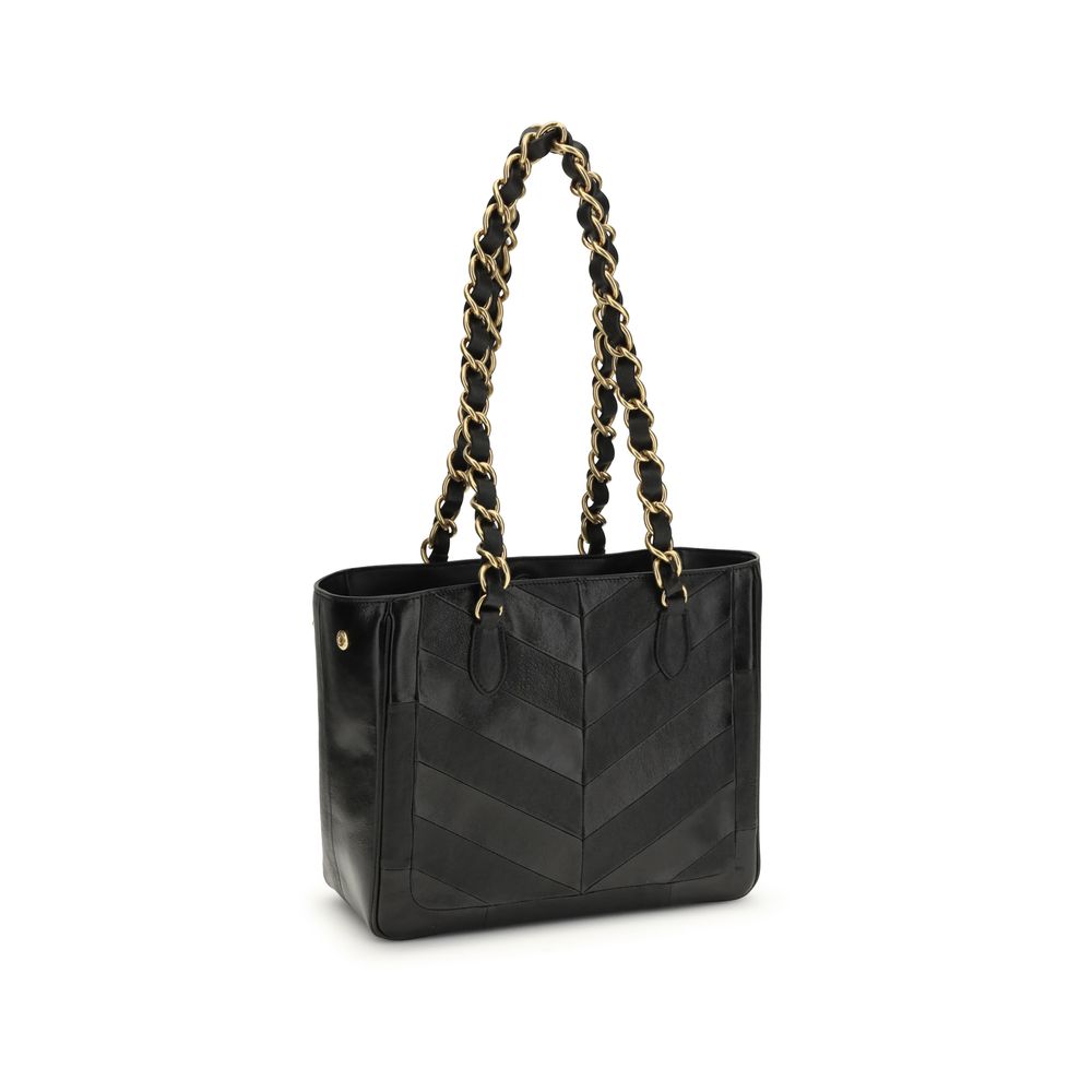 Black Napa Leather / Calf Bos Taurus Shoulder Bag - ventzia