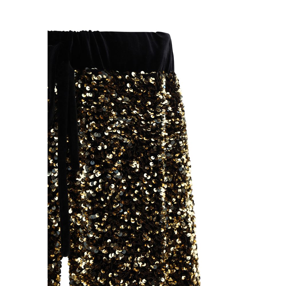 Gold Polyamide Casual Pants - ventzia