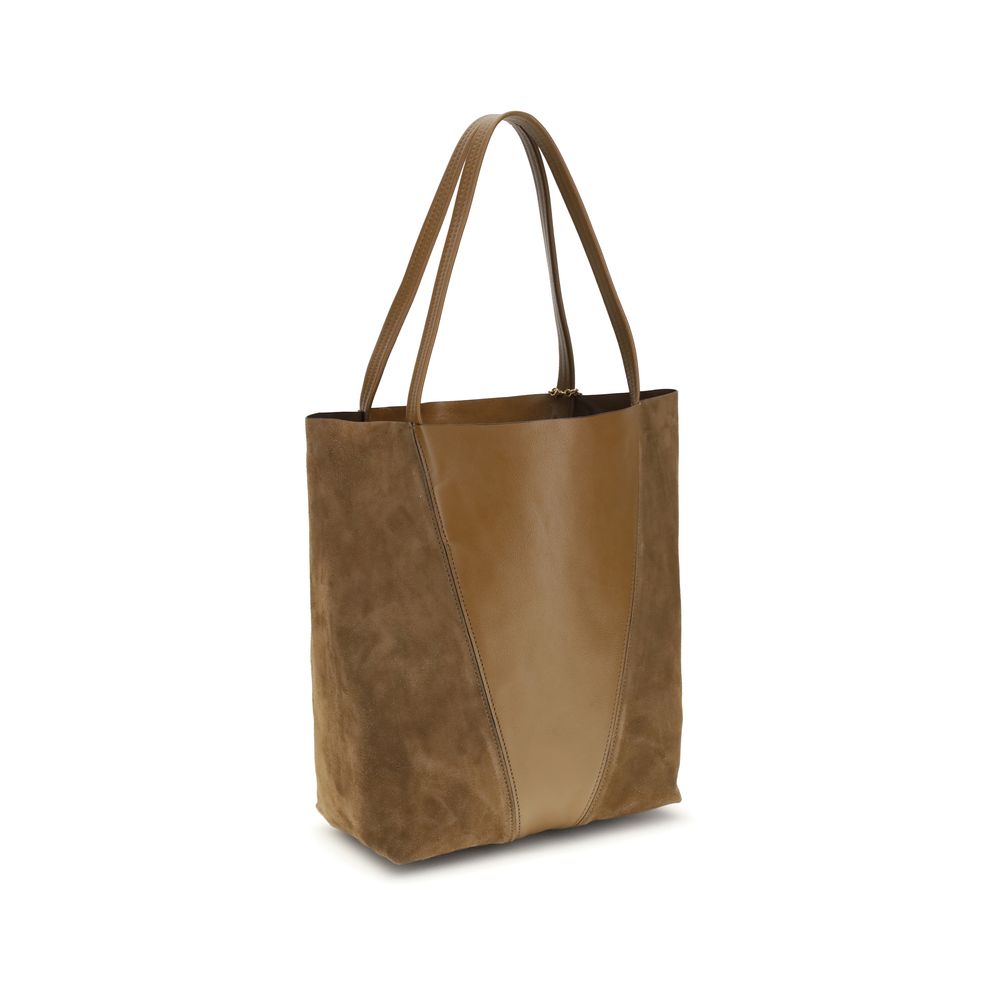Beige Leather Shoulder Bag - ventzia