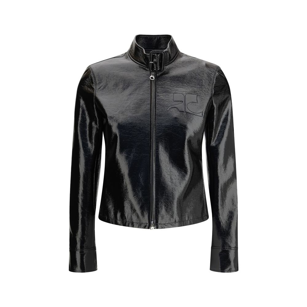 Black Cotton Full-Length Jacket - ventzia