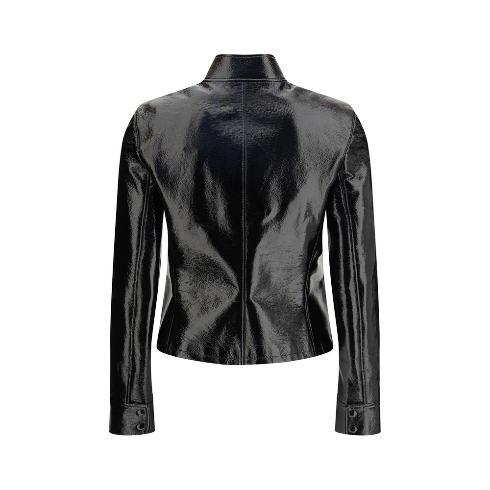 Black Cotton Full-Length Jacket - ventzia