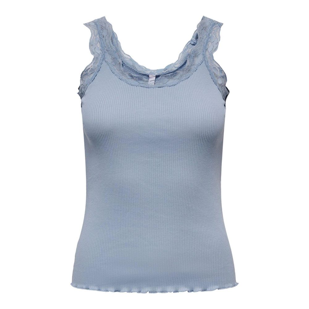 Light Blue Cotton Tank Tops - ventzia
