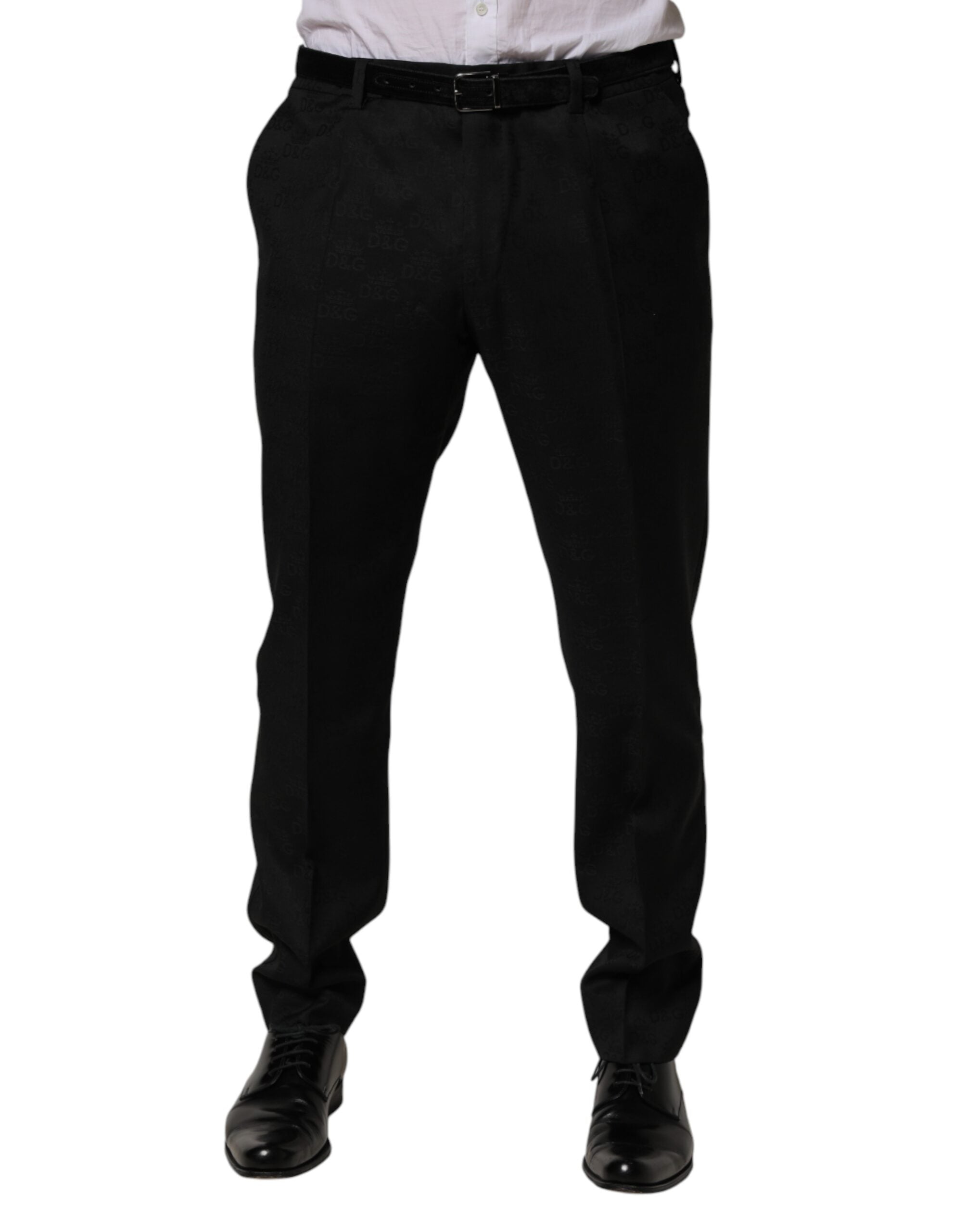 Black Wool Skinny Dress Formal Trouser Pants - ventzia