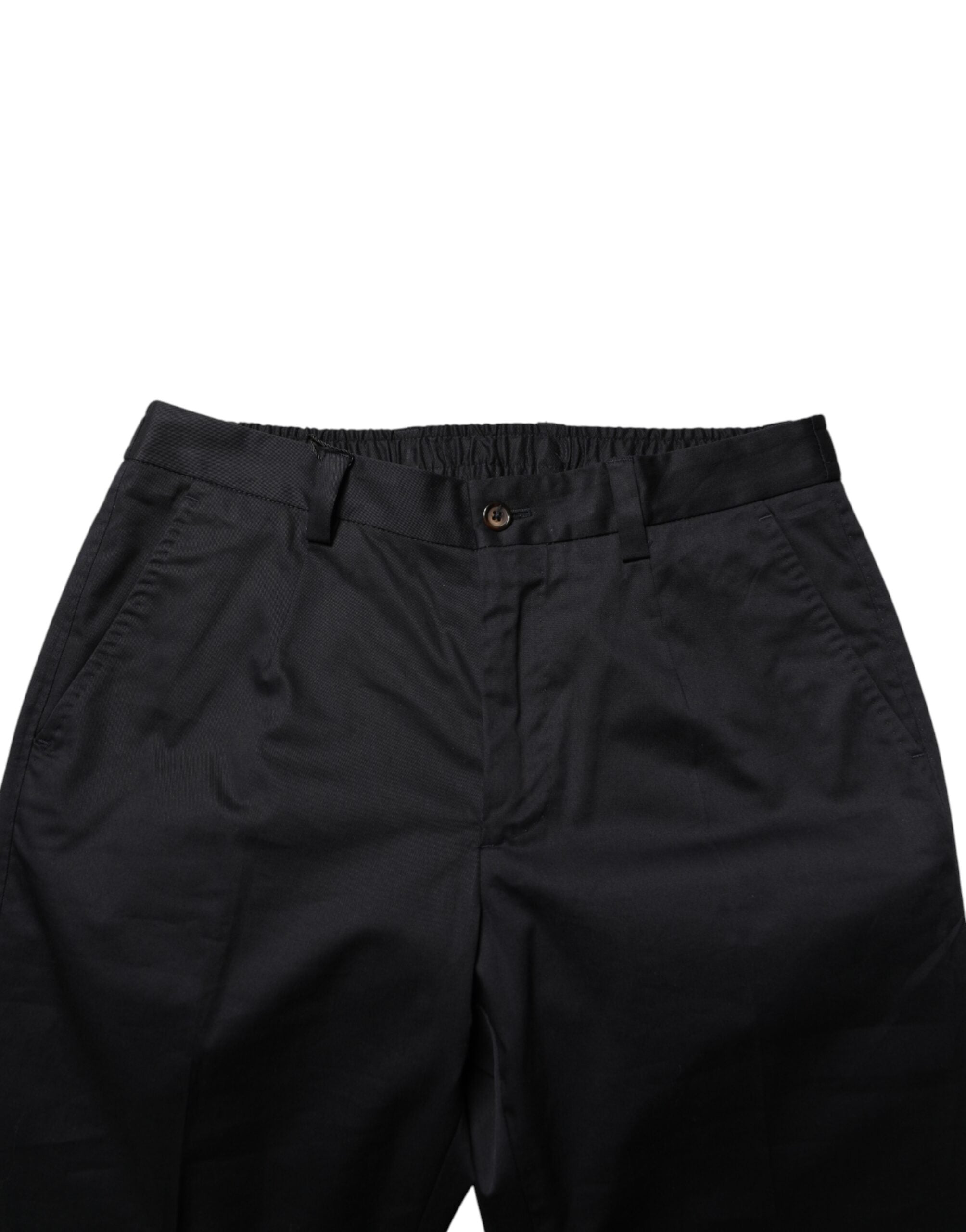 Dark Blue Cotton Skinny Dress Trouser Pants - ventzia