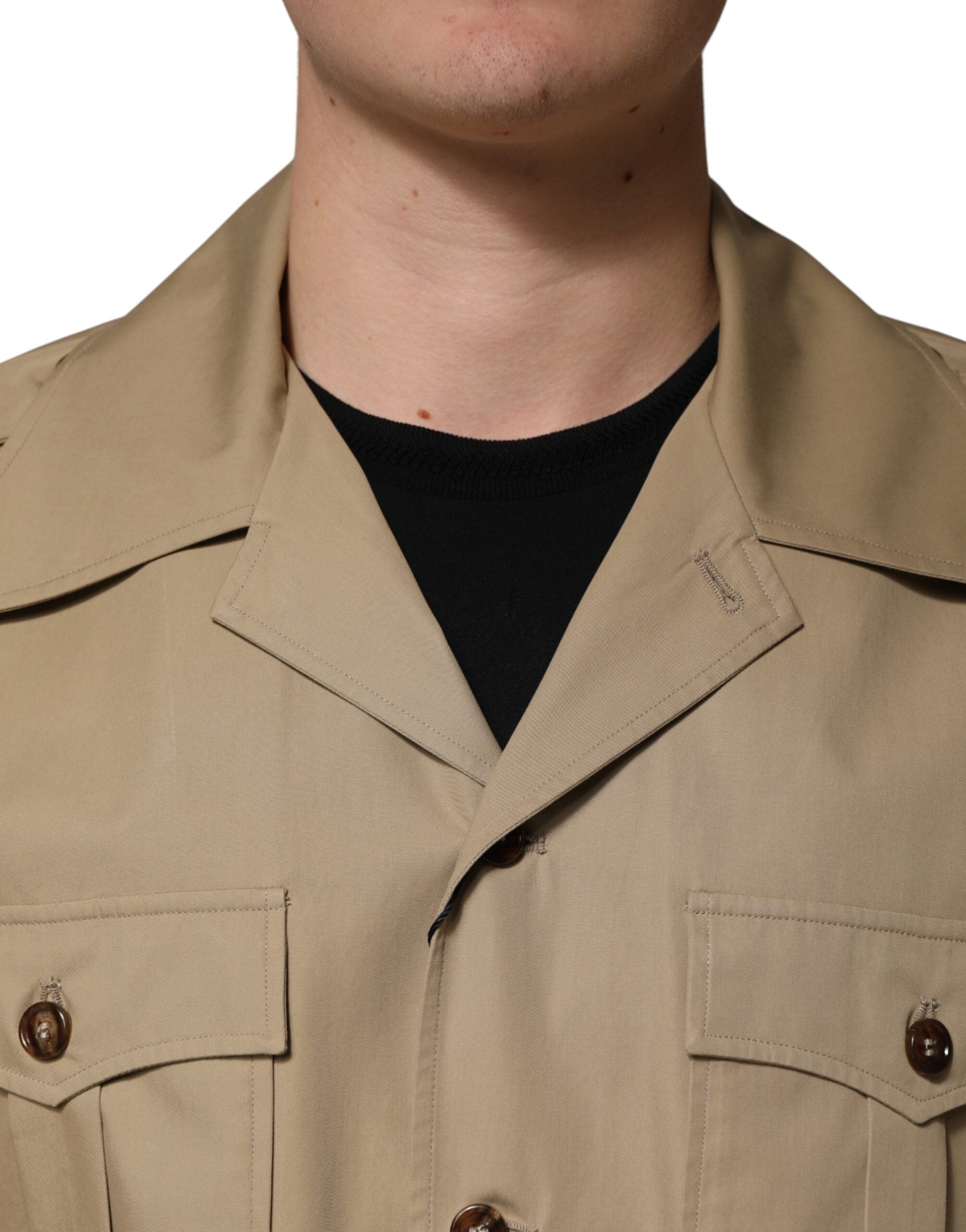 Brown Pin Up Short Sleeves Men Casual Shirt - ventzia