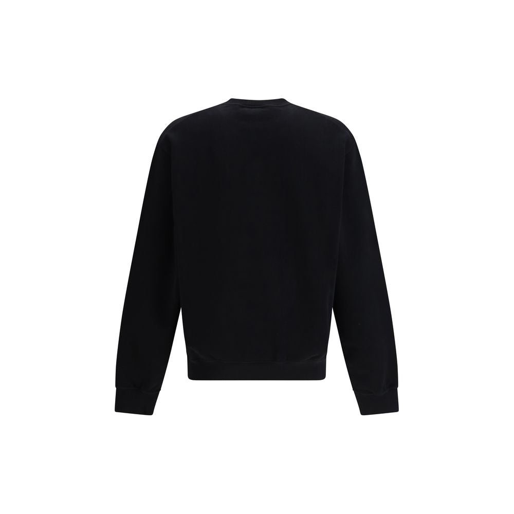 Black Cotton Sweatshirt - ventzia