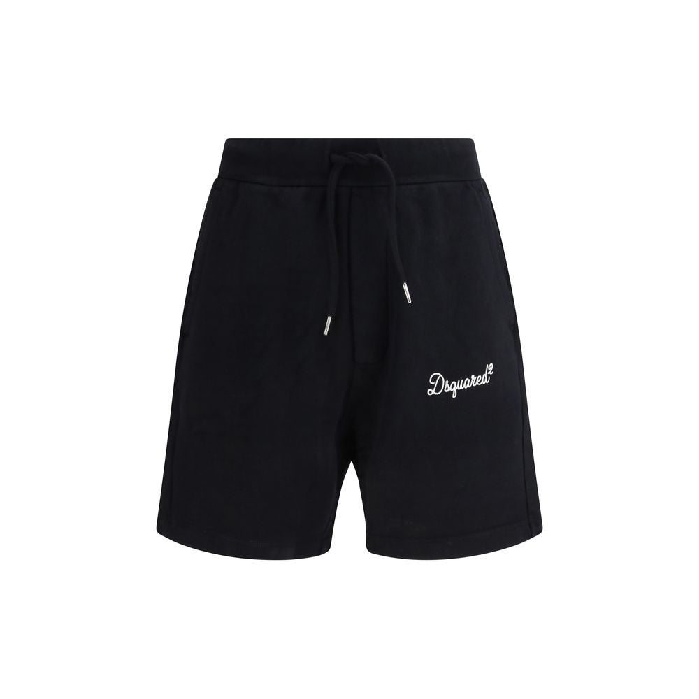 Black Cotton Bermuda Shorts - ventzia