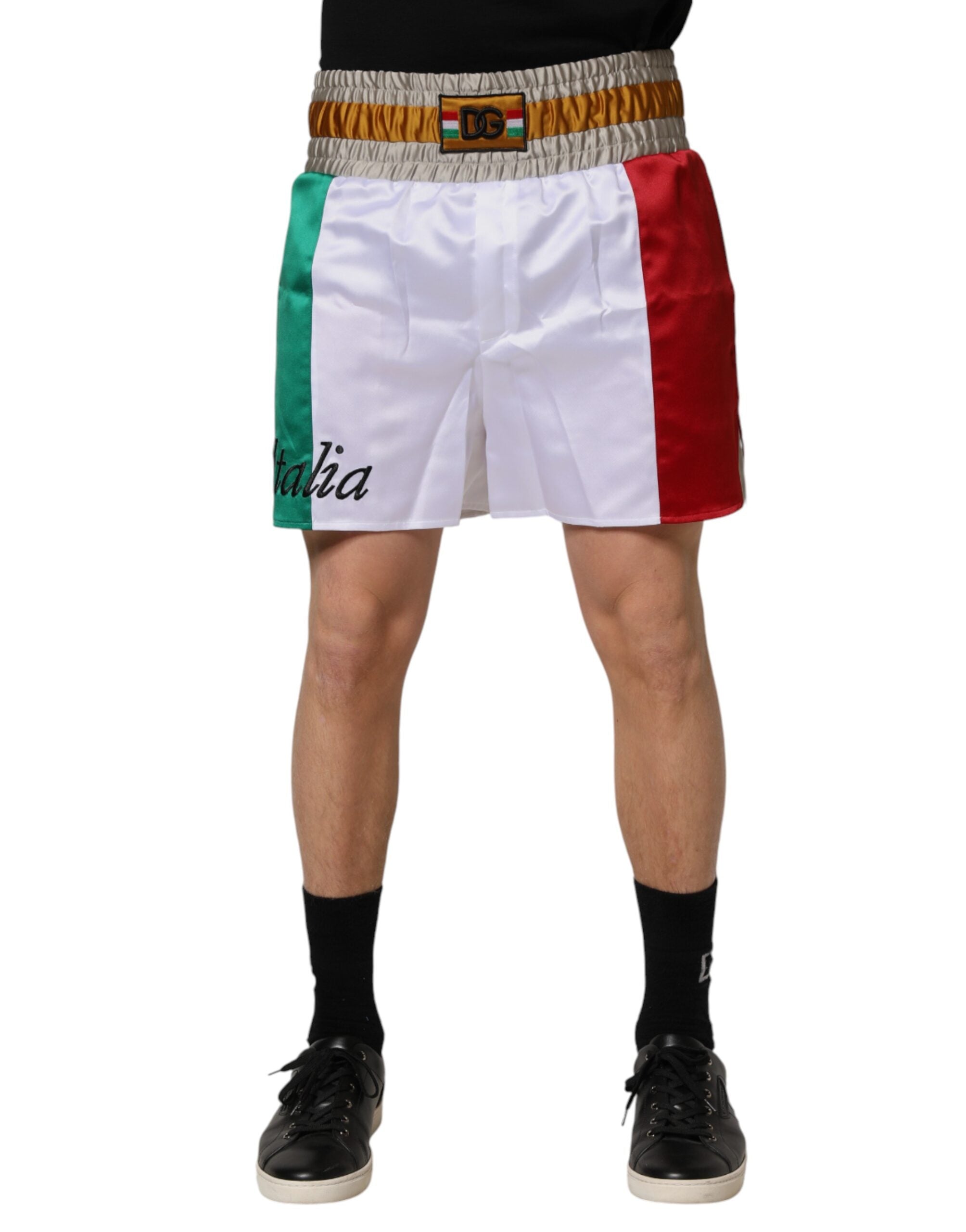 Multicolor Italia Polyester Bermuda Shorts - ventzia