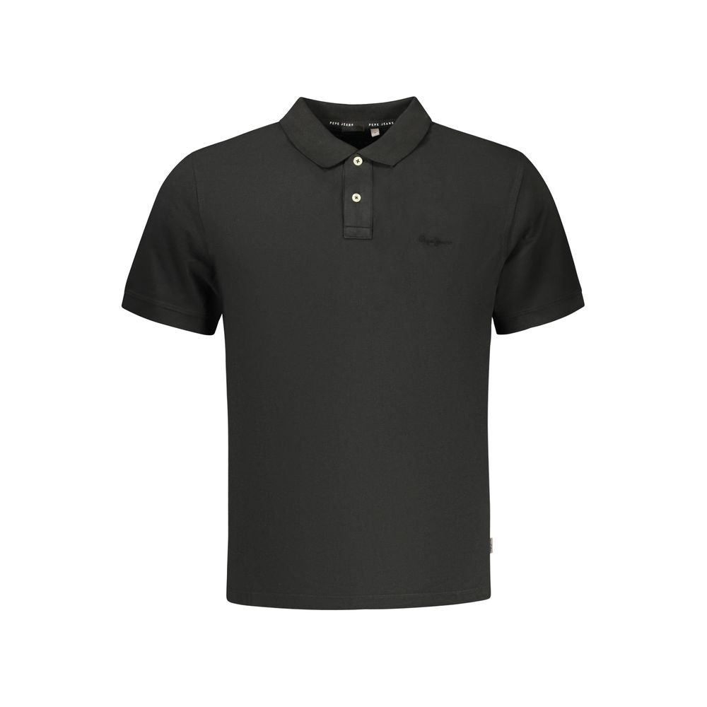 Black Cotton Men's Polo Shirt - ventzia