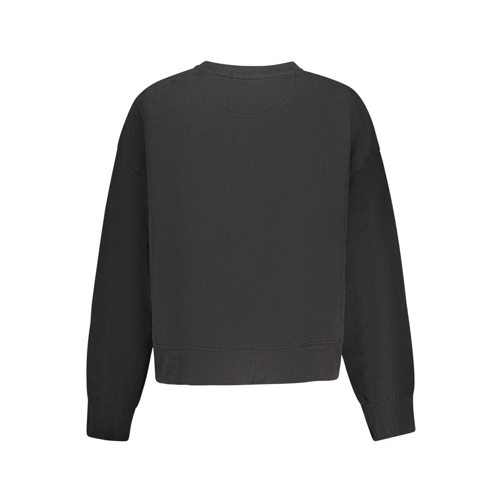 Black Cotton Women Sweatshirt - ventzia