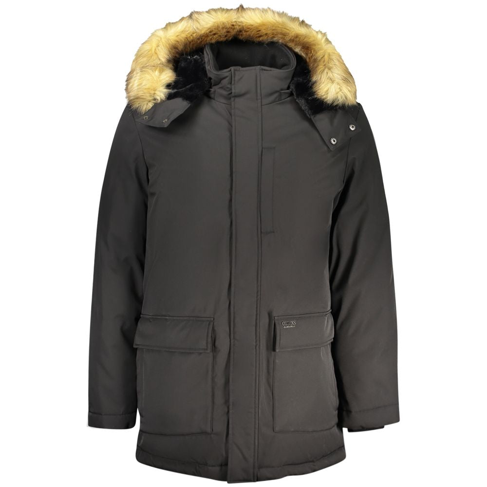 Black Polyester Mens Jacket - ventzia