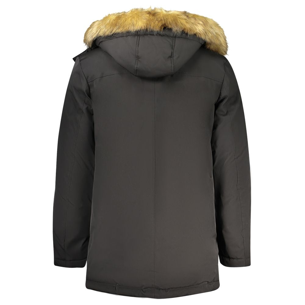 Black Polyester Mens Jacket - ventzia