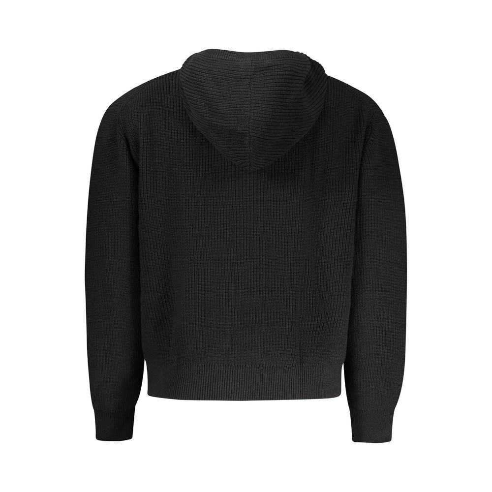Black Organic Cotton Men's Cardigan - ventzia