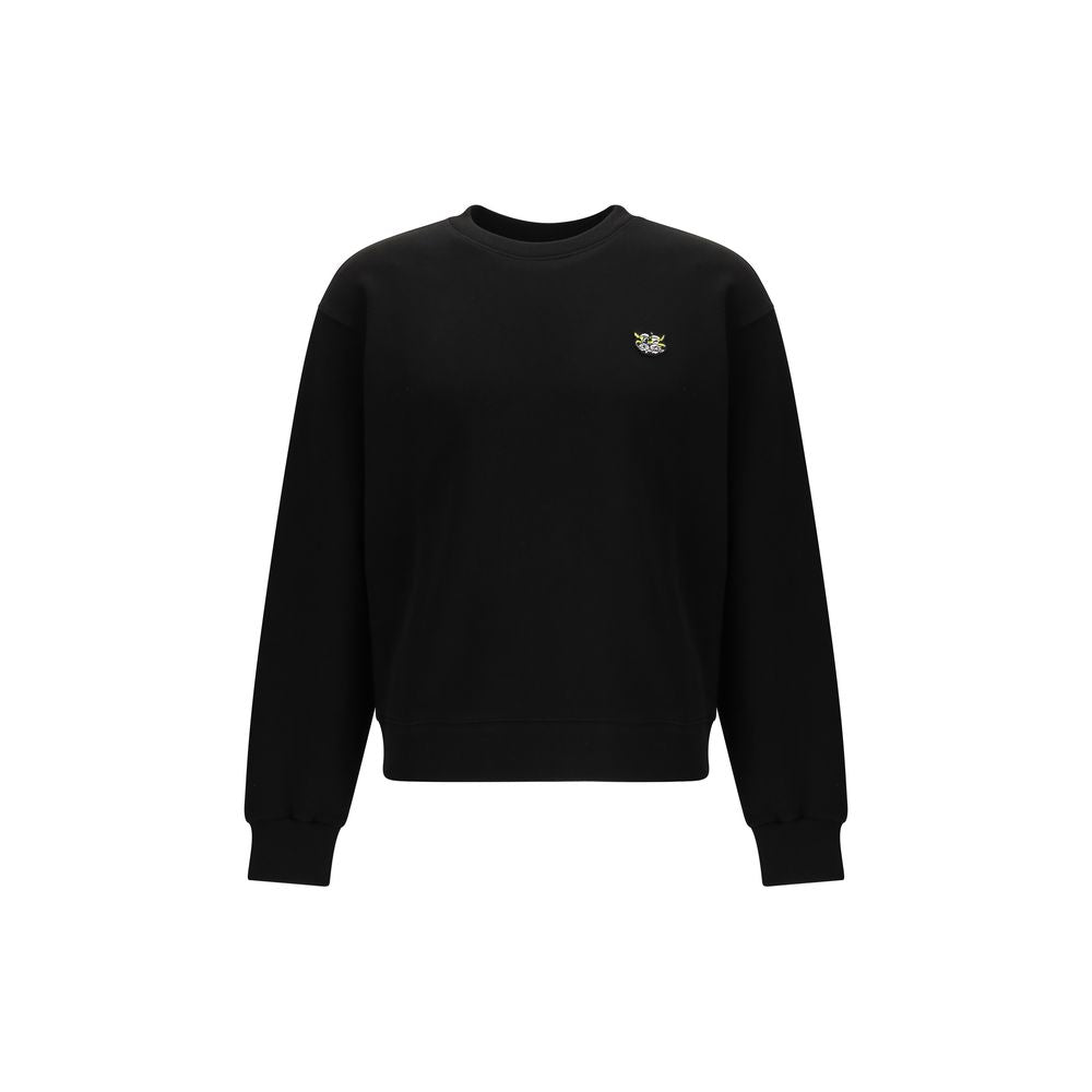 Black Cotton Sweatshirt - ventzia