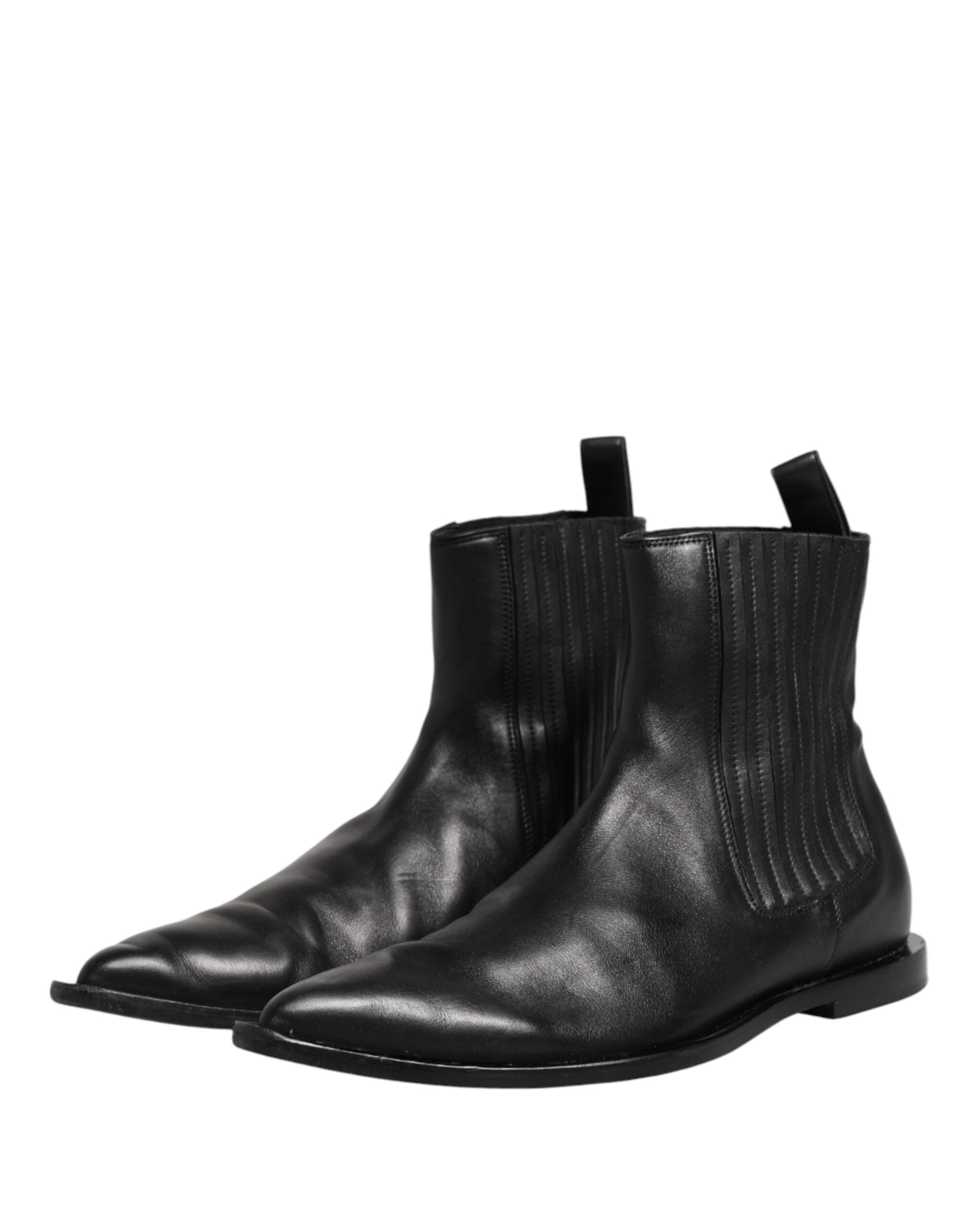 Black Chelsea Men Short Ankle Boots Shoes - ventzia