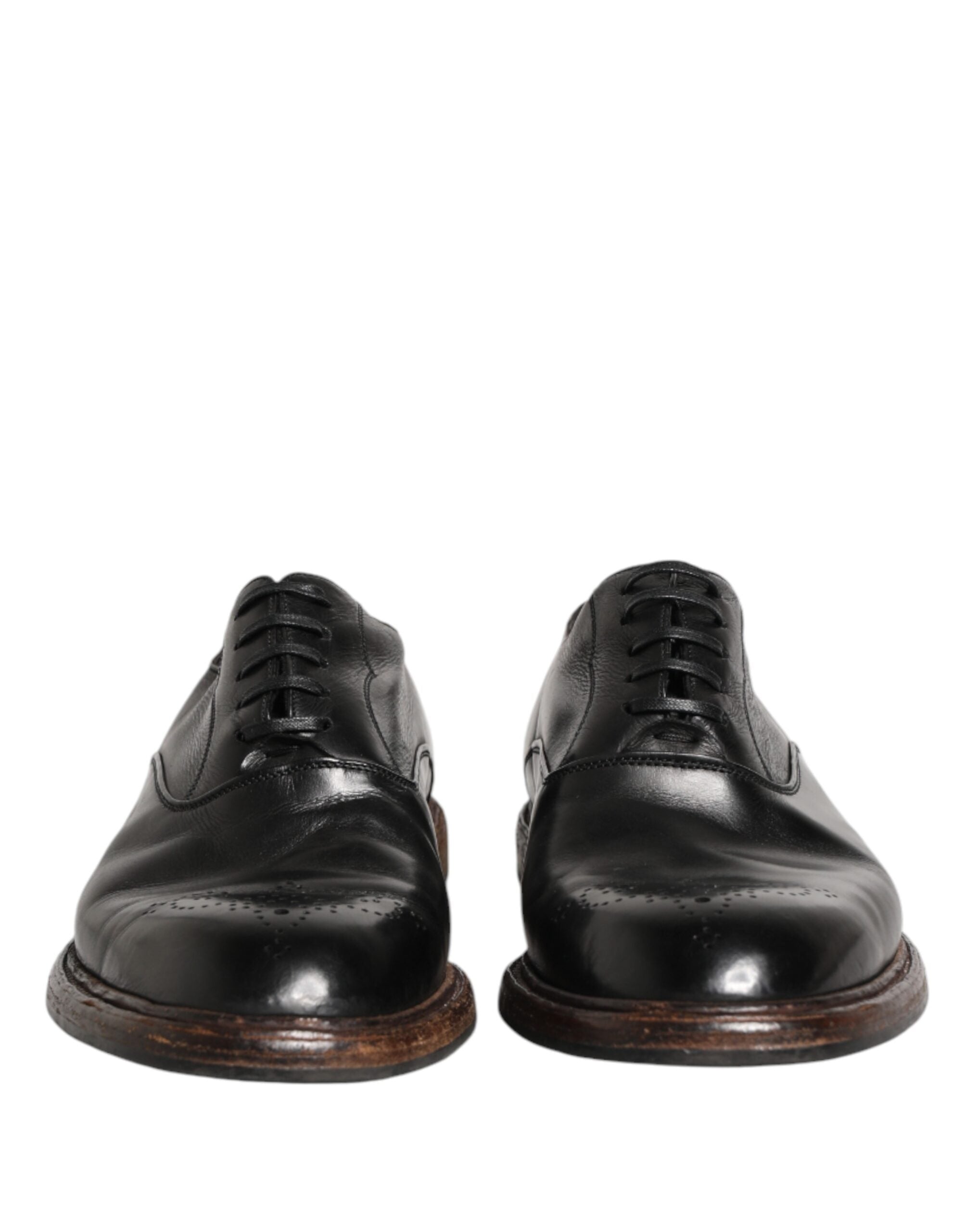 Black Calfskin Leather Oxford Dress Shoes - ventzia