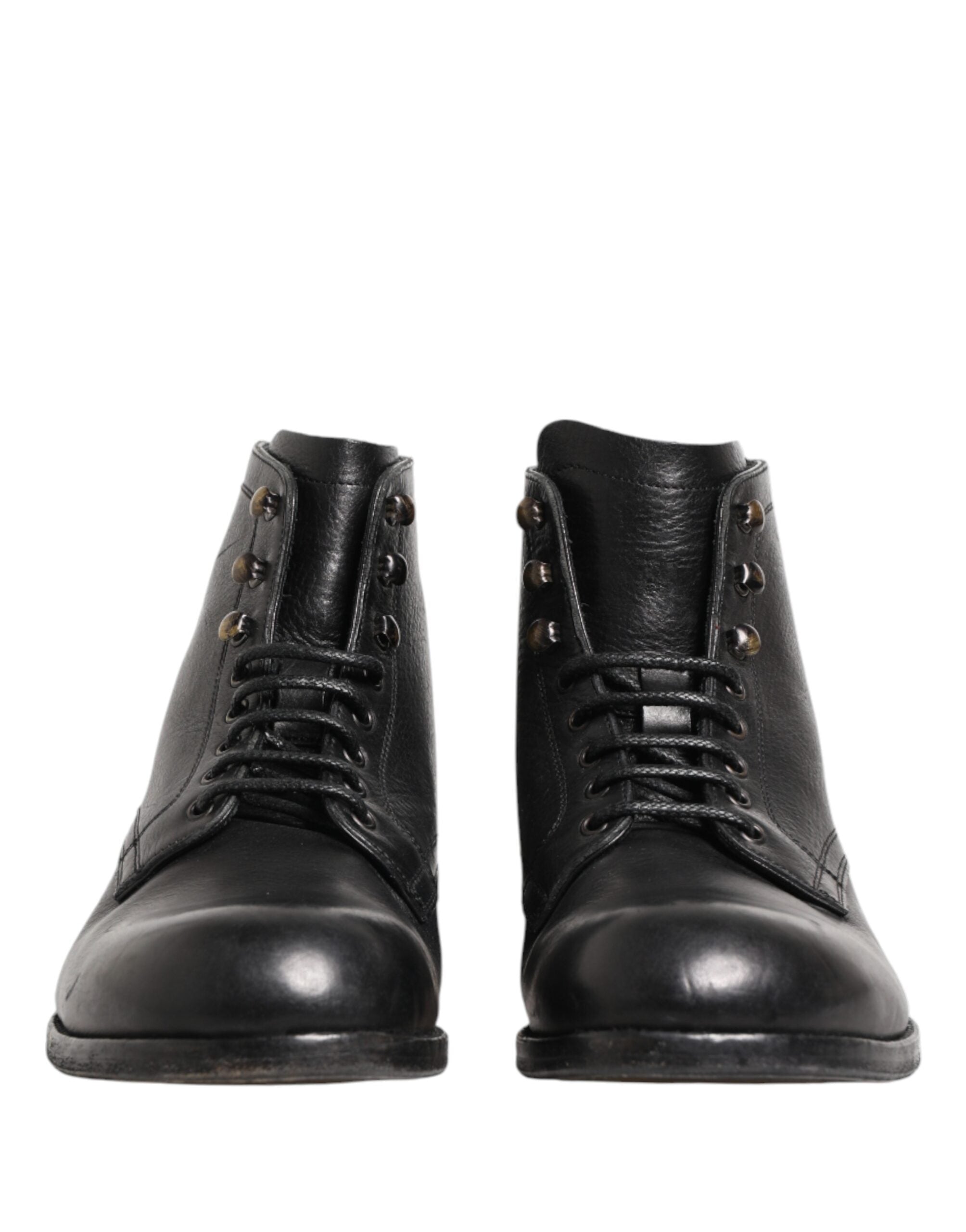 Black Lace Up Short Ankle Boots Men Shoes - ventzia