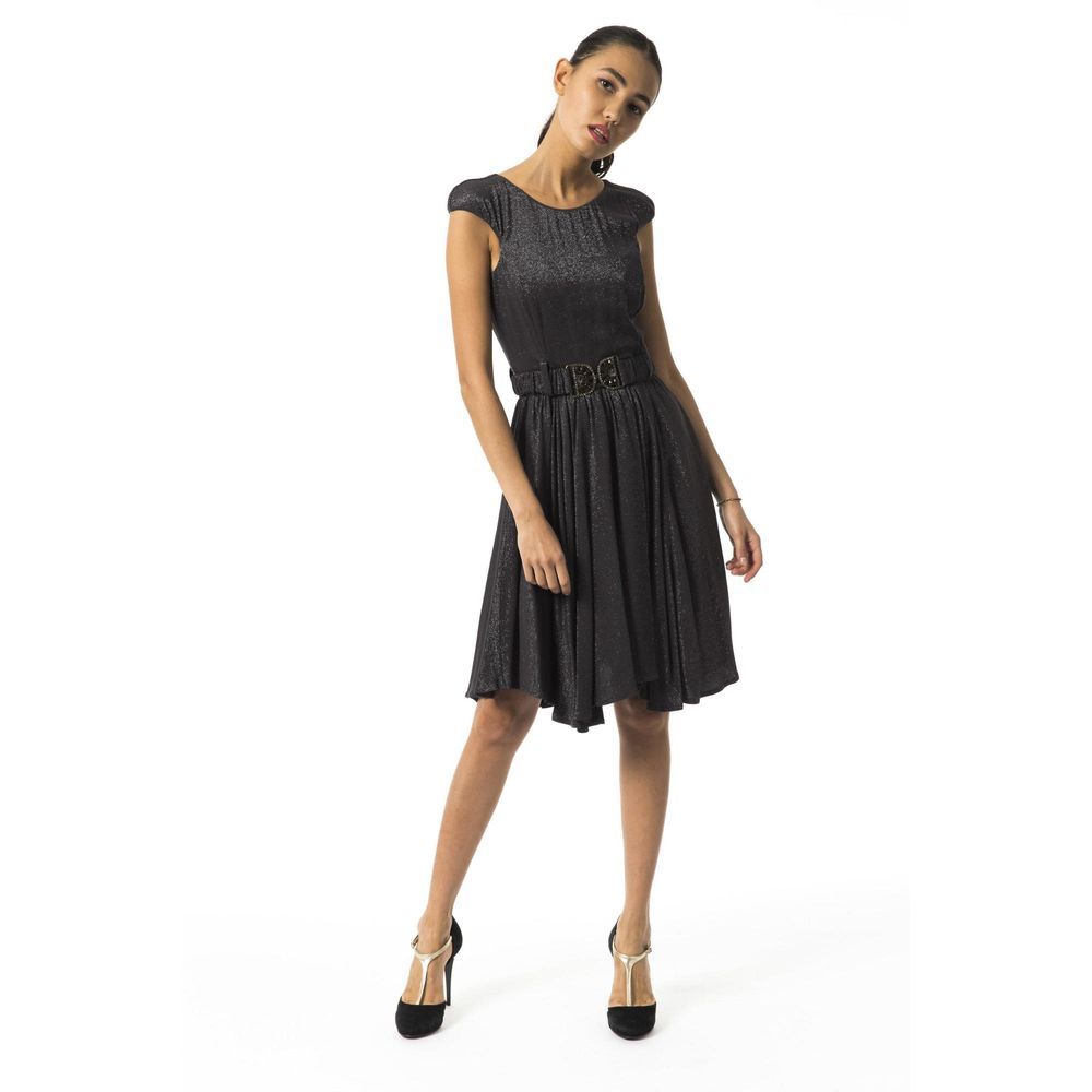 Gray Viscose Casual Dress - ventzia