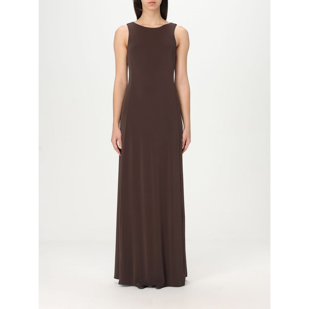 Brown Jersey Casual Dress