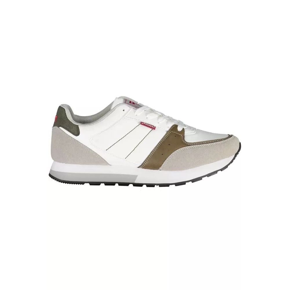 White Polyester Athletic Sneakers - ventzia
