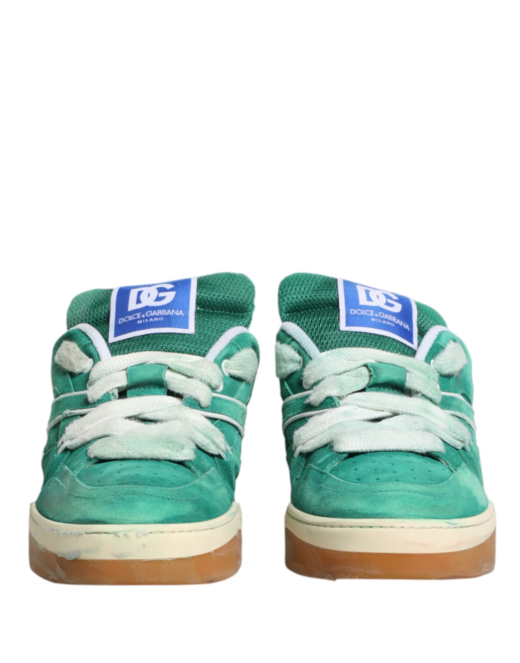 Green Suede New Roma Low Top Sneakers Shoes - ventzia