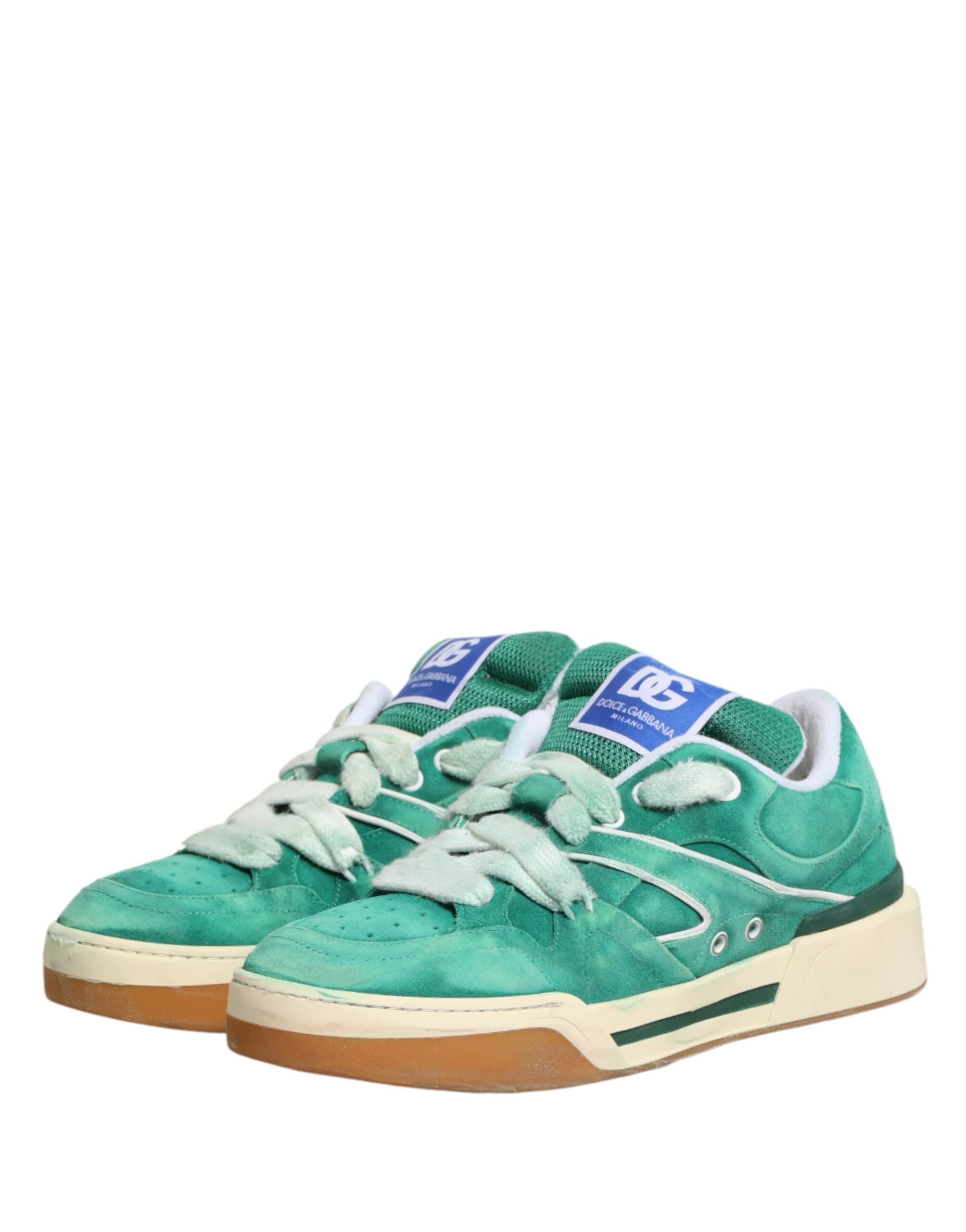 Green Suede New Roma Low Top Sneakers Shoes - ventzia