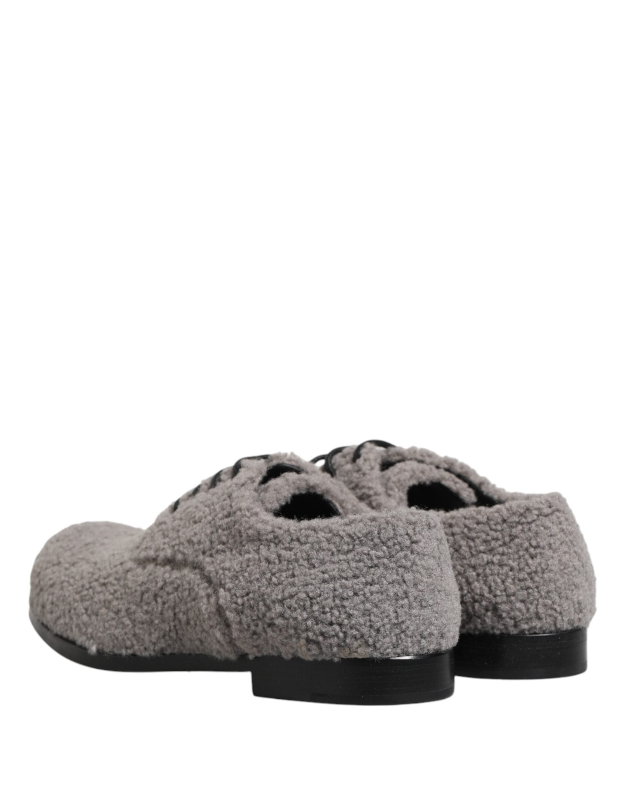 Gray Fleece Lace Up Men Derby Dress Shoes - ventzia