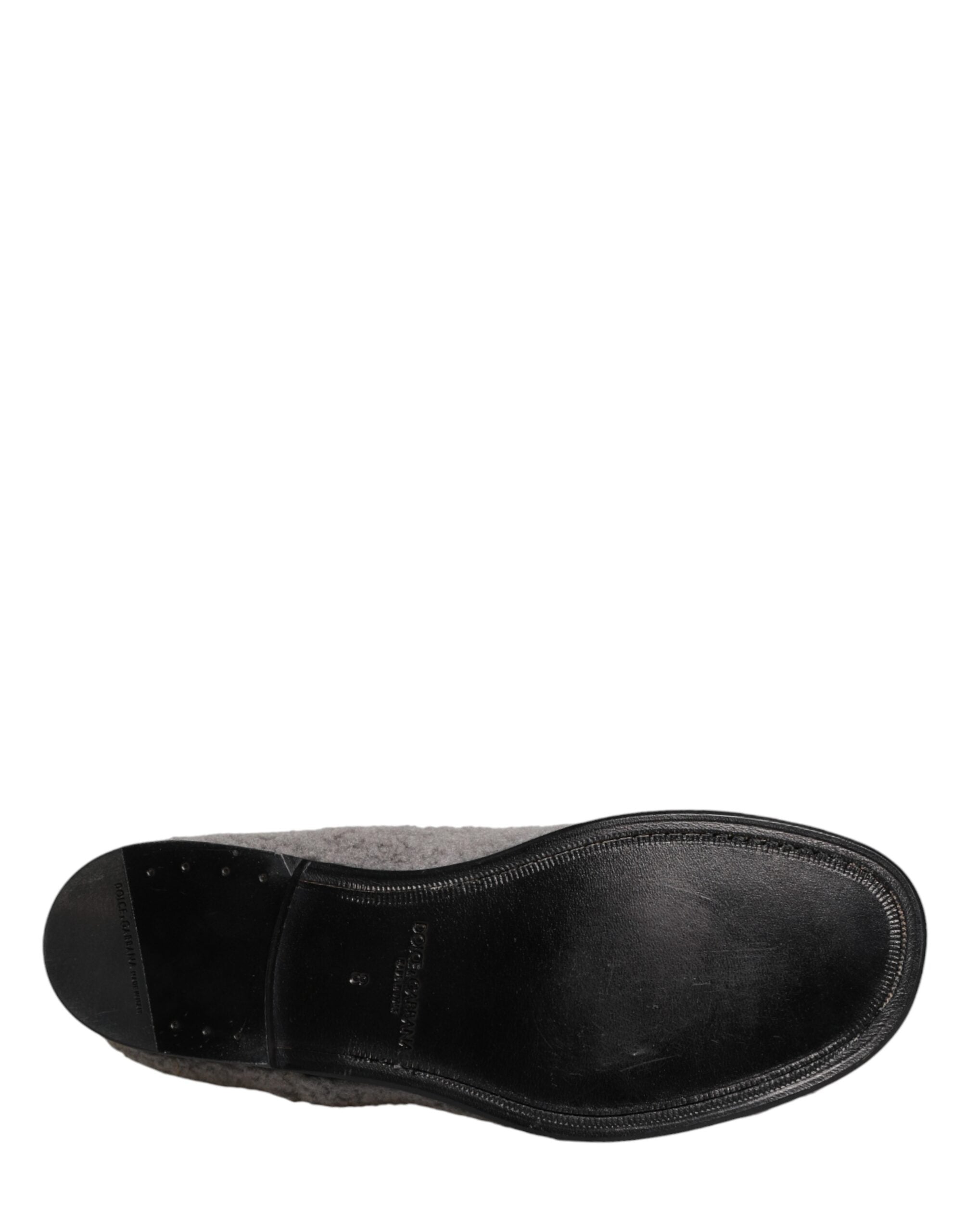 Gray Fleece Lace Up Men Derby Dress Shoes - ventzia