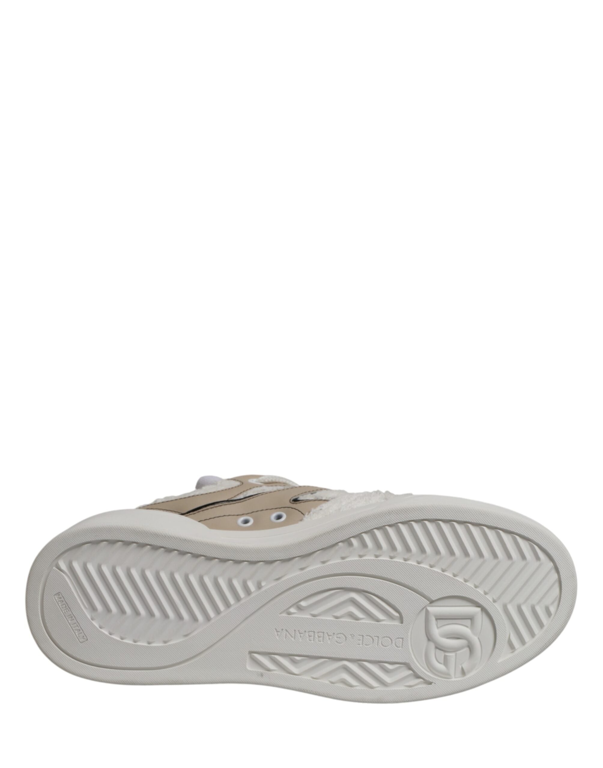White Beige Faux Shearling Low Top Sneakers Shoes - ventzia