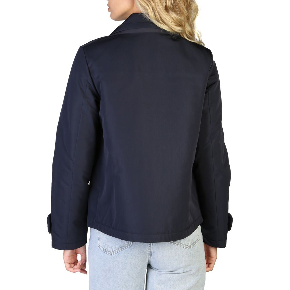 Blue Polyester Bomber - ventzia