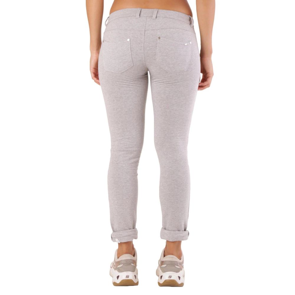 Gray Cotton Skinny Pants - ventzia