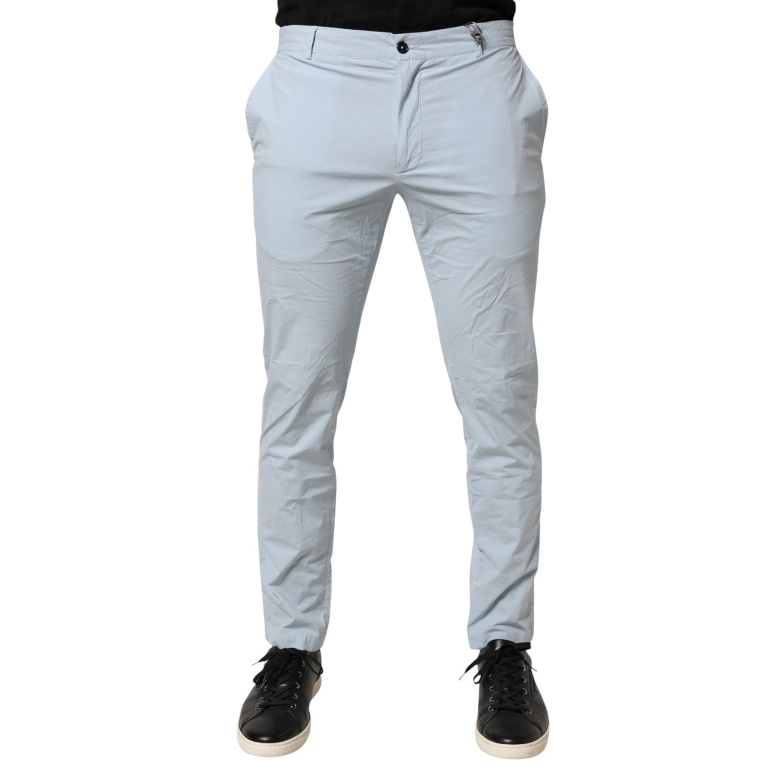 Light Blue Skinny Dress Trouser Pants - ventzia