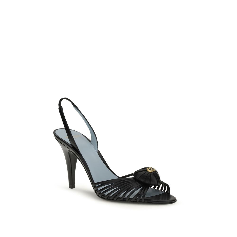 Black Calf Leather Bos Taurus Stiletto Heel Sandals - ventzia
