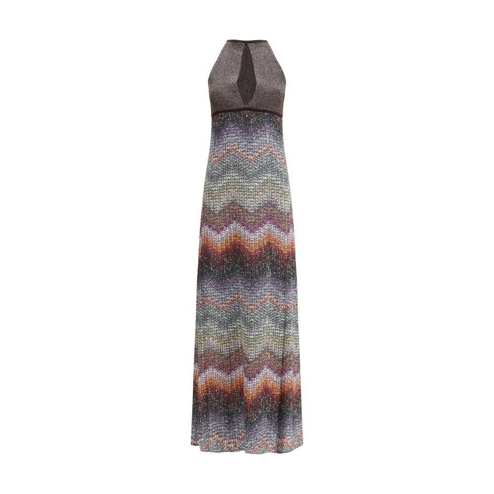 Multicolor Viscose Long Dress - ventzia