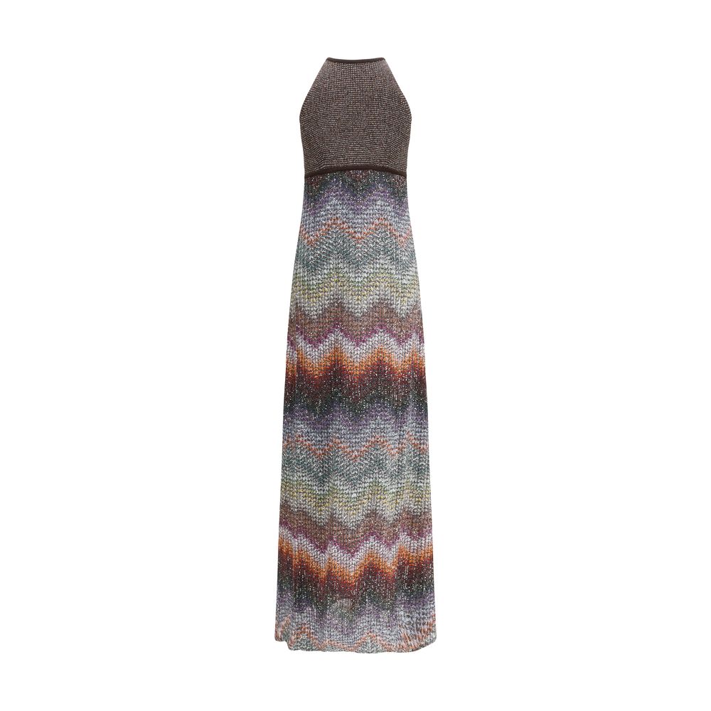 Multicolor Viscose Long Dress - ventzia
