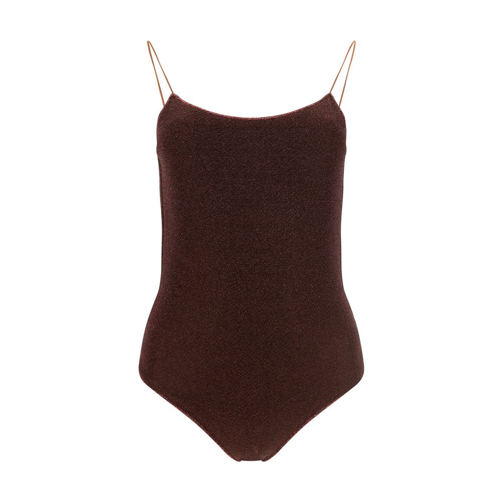 Brown Metal One-Piece Swimsuit - ventzia