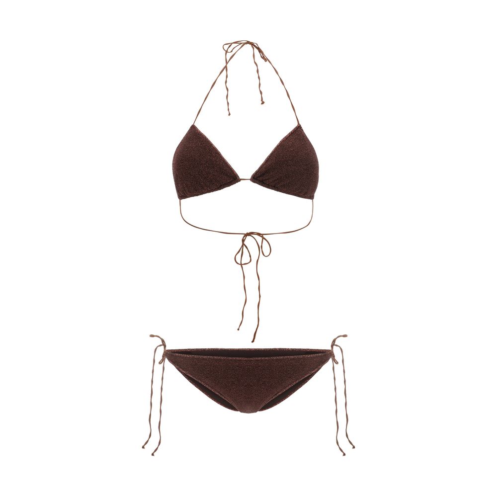 Brown Elastane Bikini - ventzia
