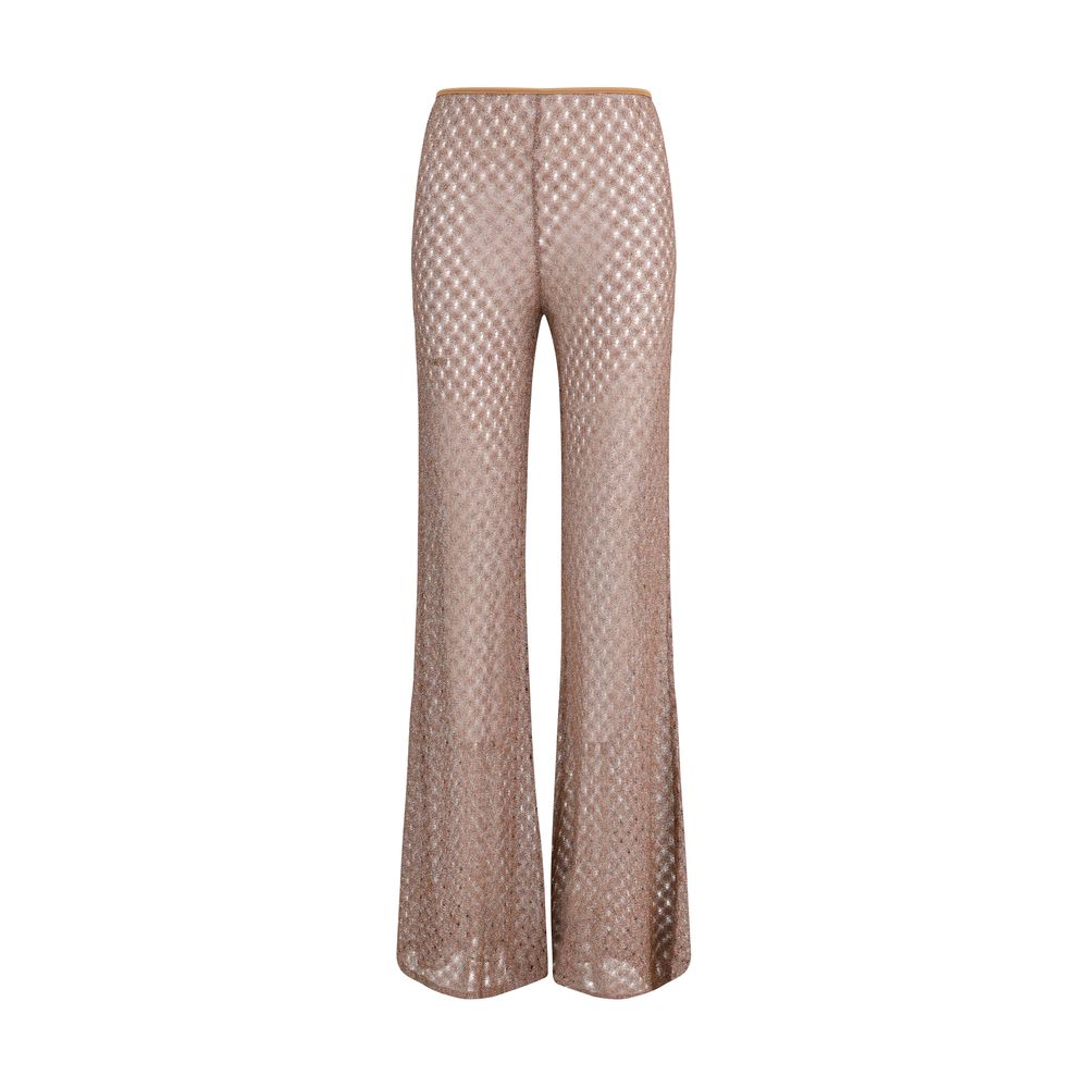 Brown Viscose Flared Pants - ventzia