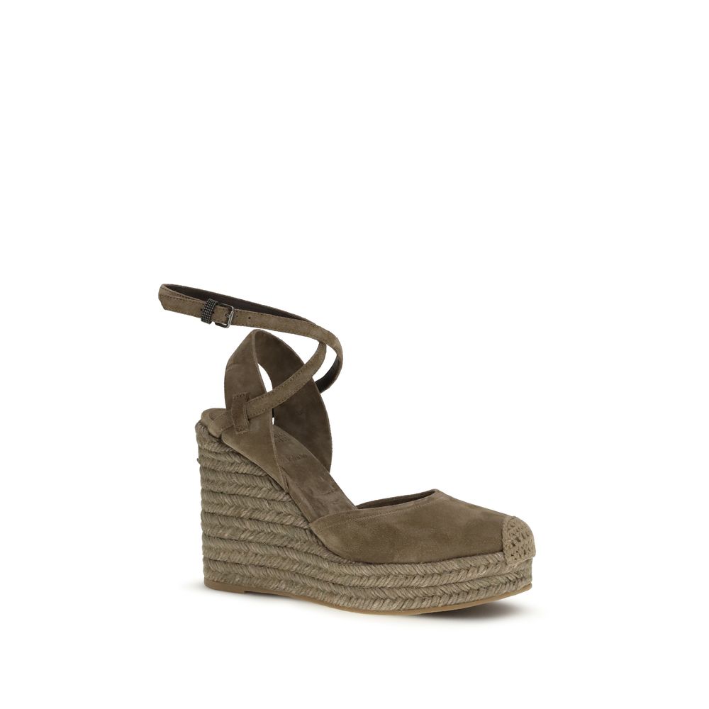 Beige Calf Leather Bos Taurus Espadrilles - ventzia