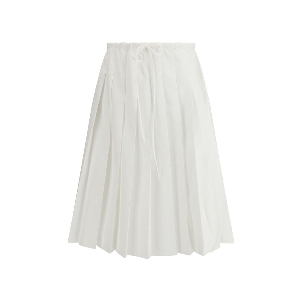 White Cotton Long Skirt - ventzia