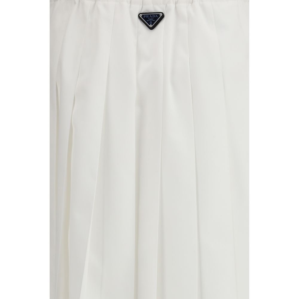 White Cotton Long Skirt - ventzia