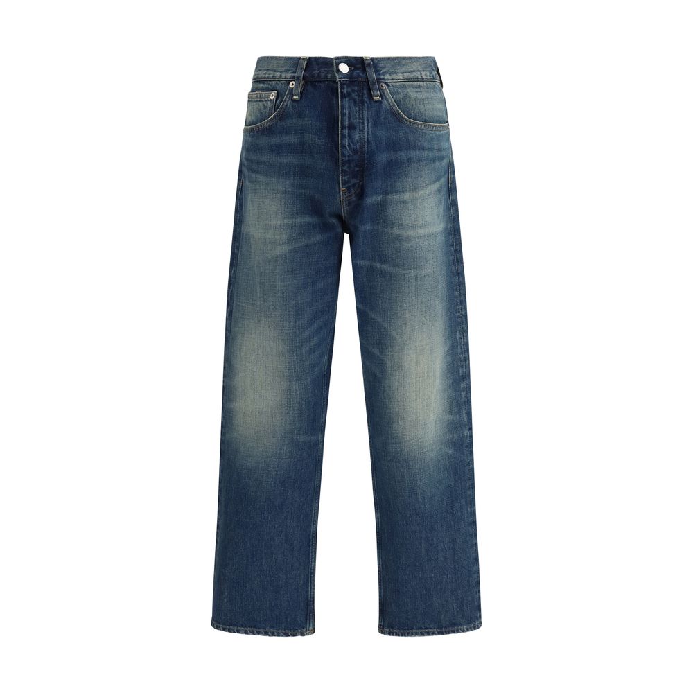 Blue Cotton Relaxed Fit Jeans - ventzia