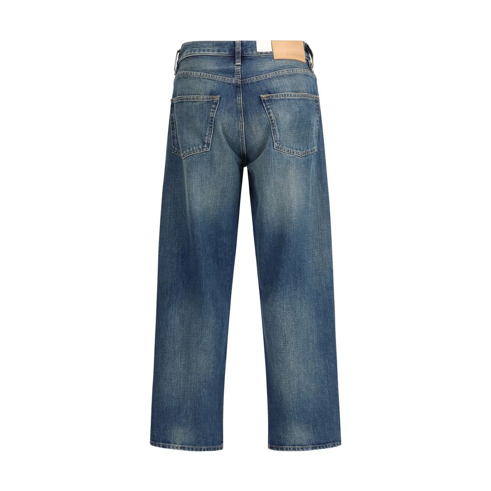 Blue Cotton Relaxed Fit Jeans - ventzia