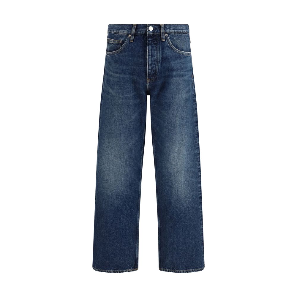 Blue Cotton Relaxed Fit Jeans - ventzia