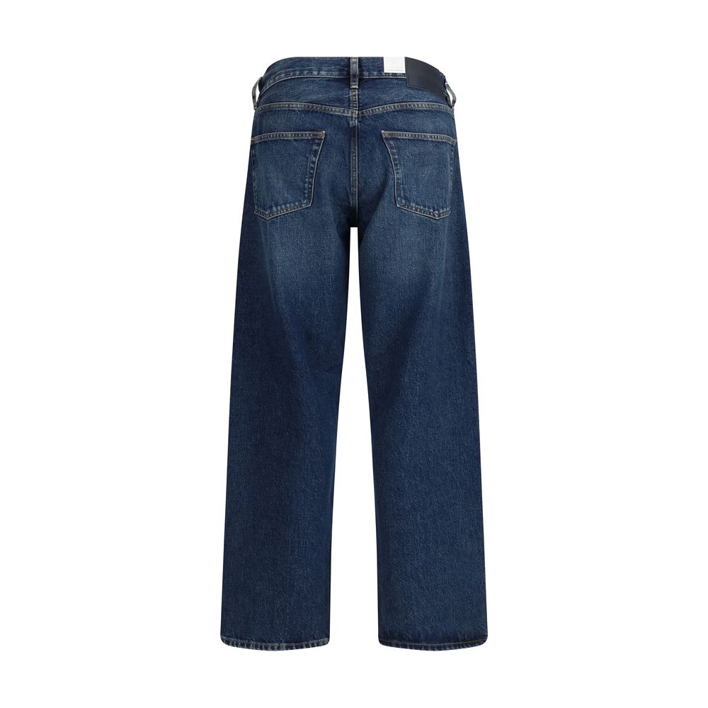 Blue Cotton Relaxed Fit Jeans - ventzia