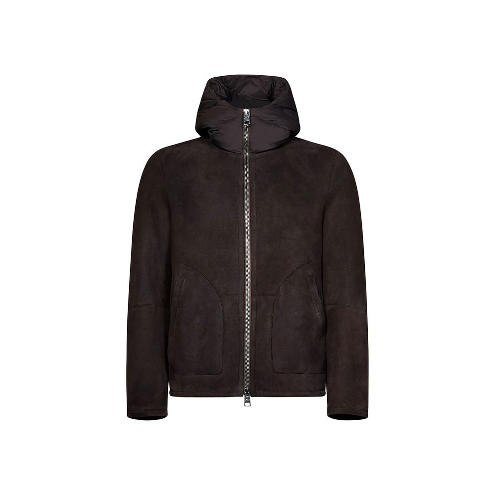 Brown Lambskin Shell Jacket - ventzia