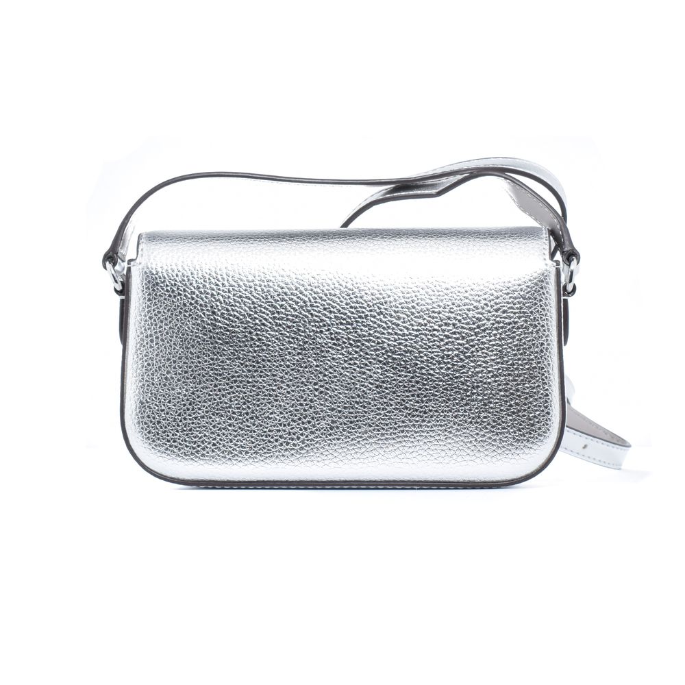 Gray Leather Shoulder Bag - ventzia