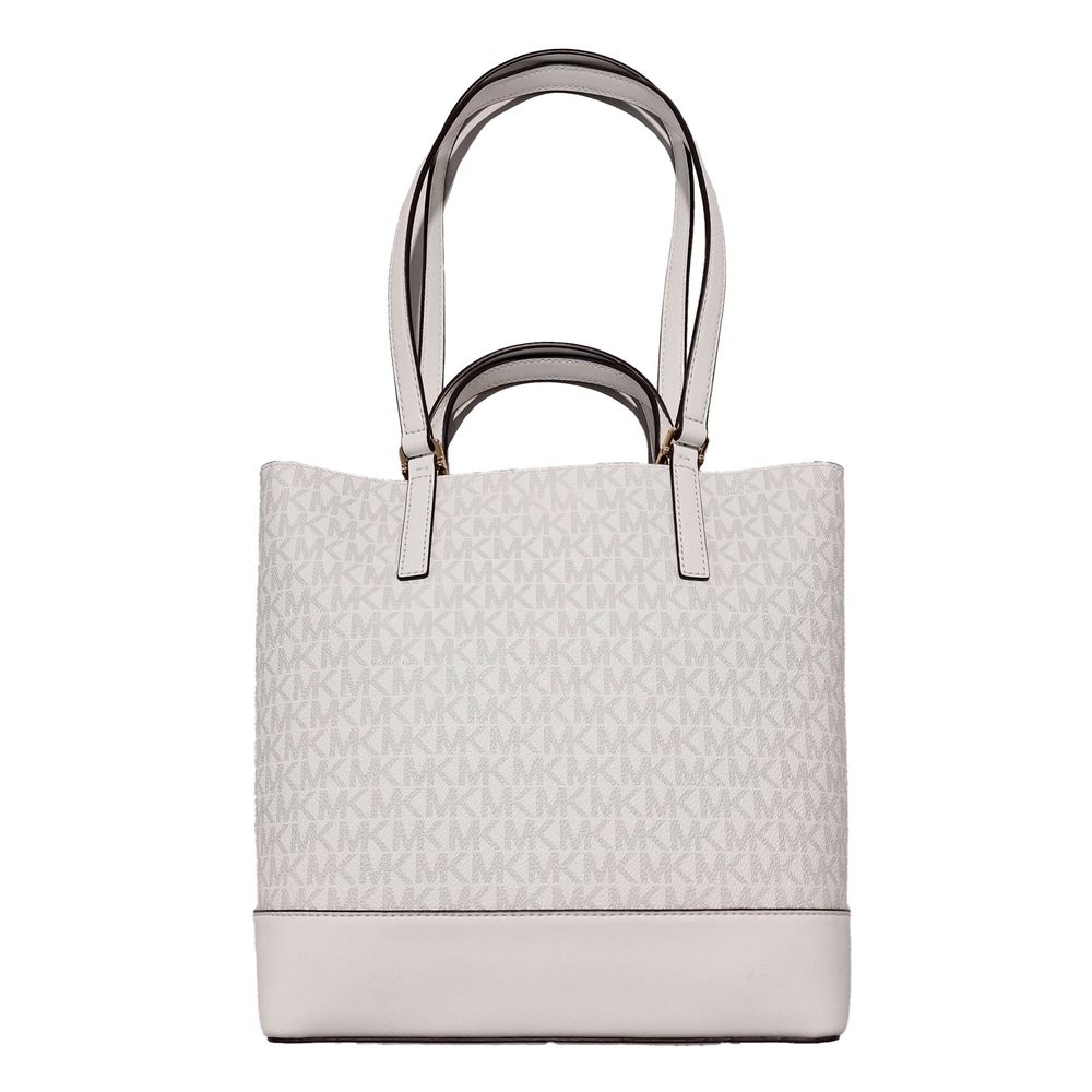 White Leather Tote Bag - ventzia